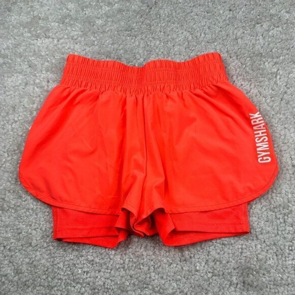 Gymshark Pulse Mid Rise Shorts Neon Orange - Picture 3 of 11